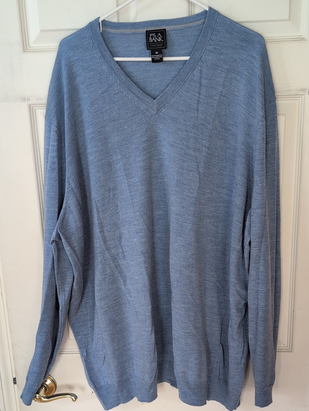 Jos. A. Bank Men's Sky Blue V-Neck Sweater 3XB
